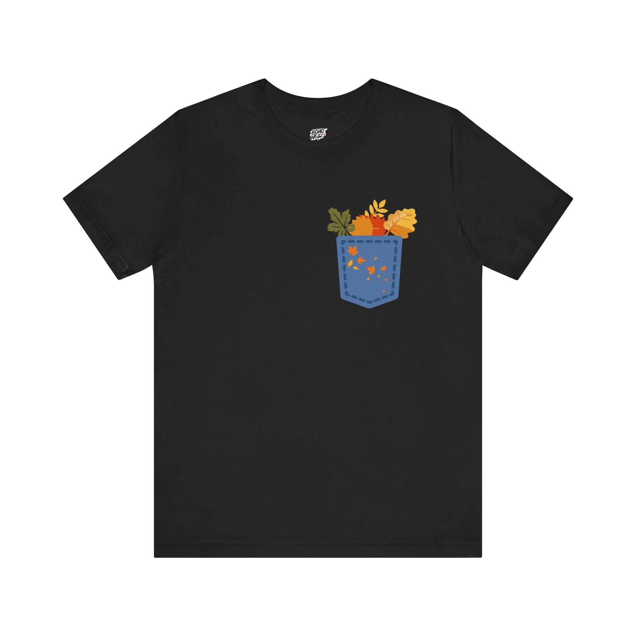 Pocket Boho Tee - Funny Botanic Autumn Design Printify