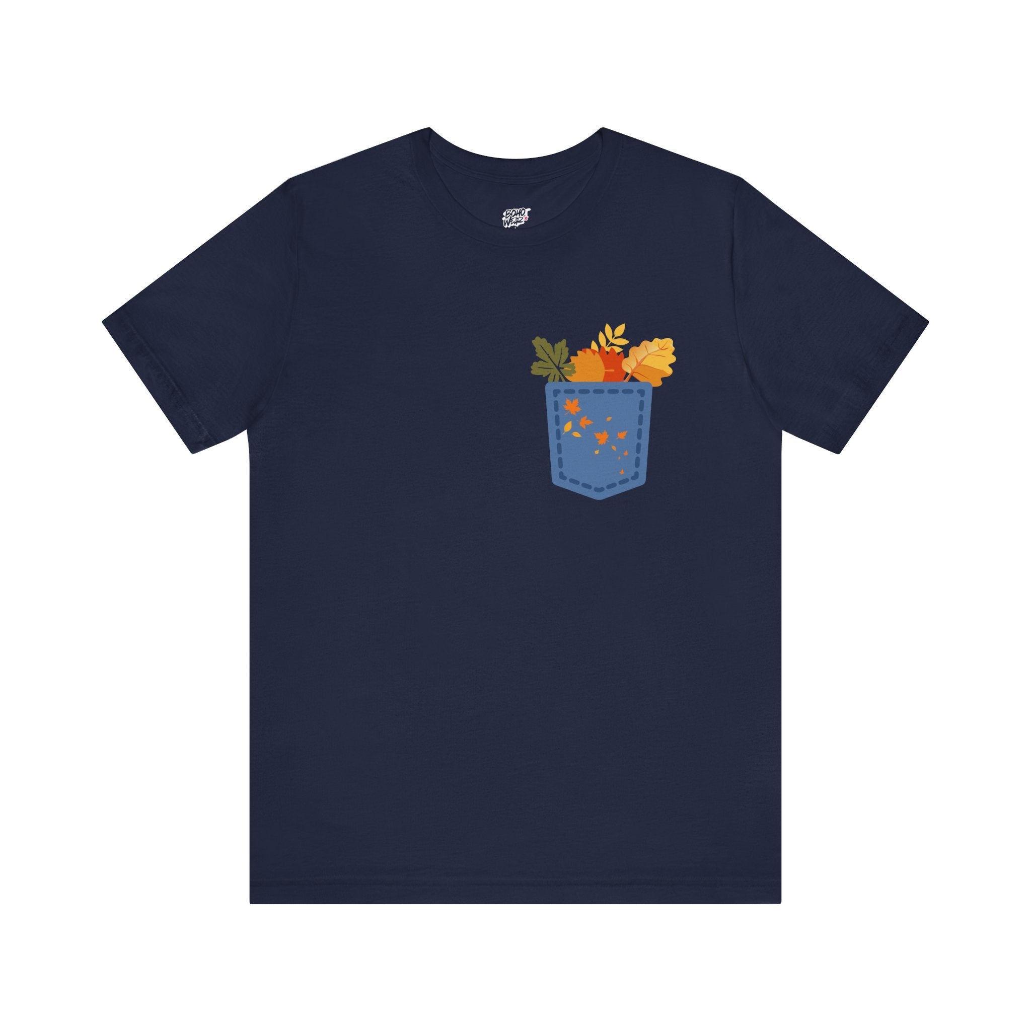 Pocket Boho Tee - Funny Botanic Autumn Design Printify