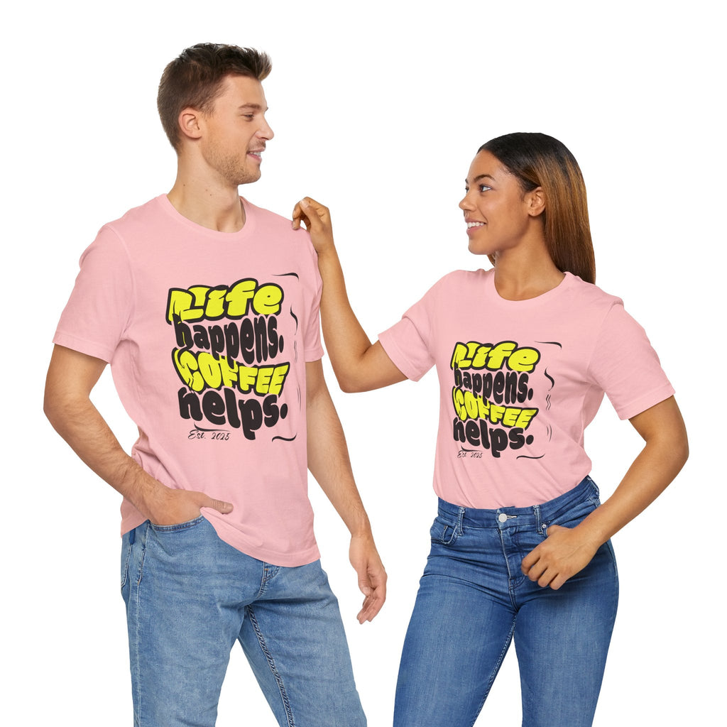 Coffee Lover T-Shirt - Life happens Coffee helps Boho Wear