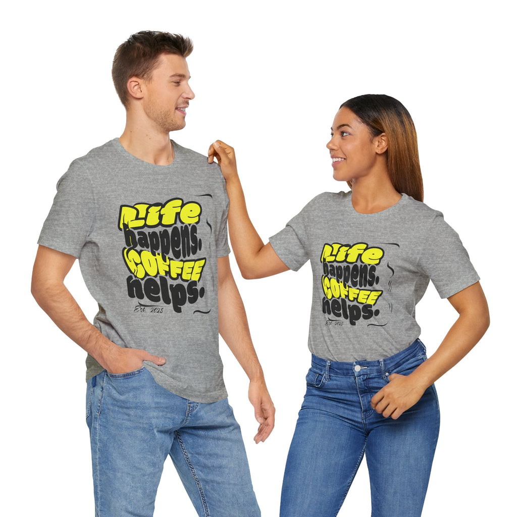 Coffee Lover T-Shirt - Life happens Coffee helps Boho Wear