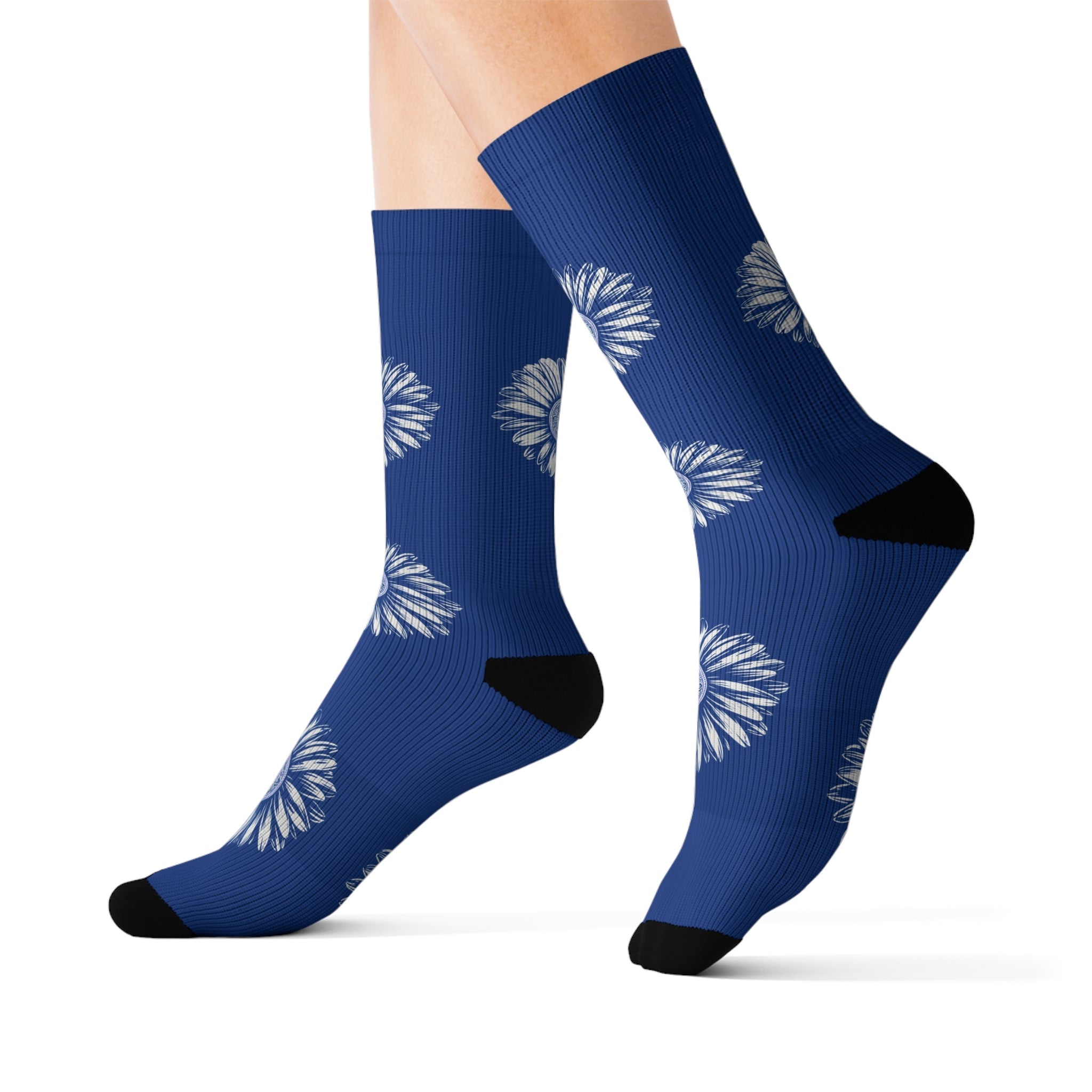 Sublimation Socks - Floral Pattern Cozy Accessories, Gift for Flower Lovers Boho Wear