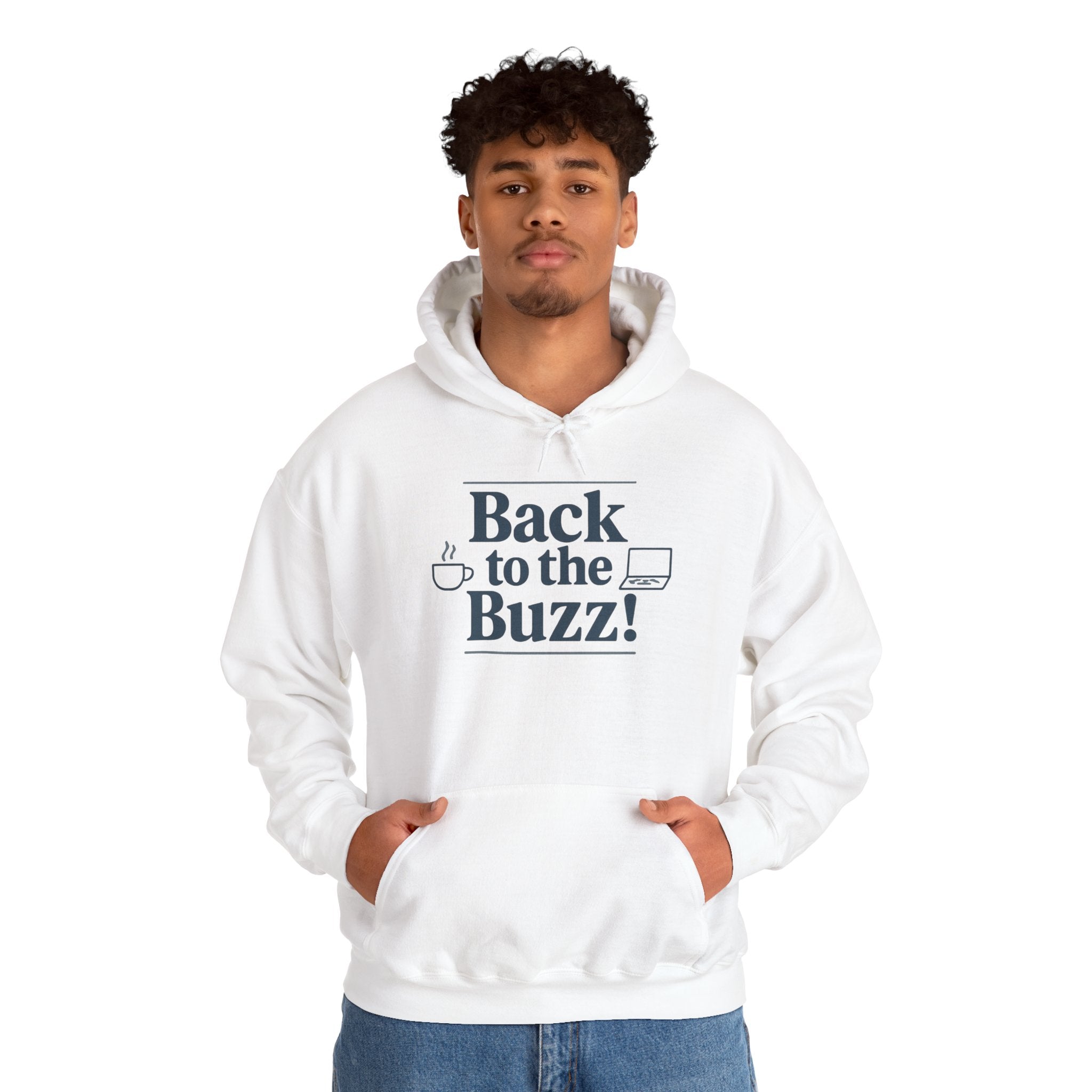 Hooded Sweatshirt - 'back to the buzz' Design Printify
