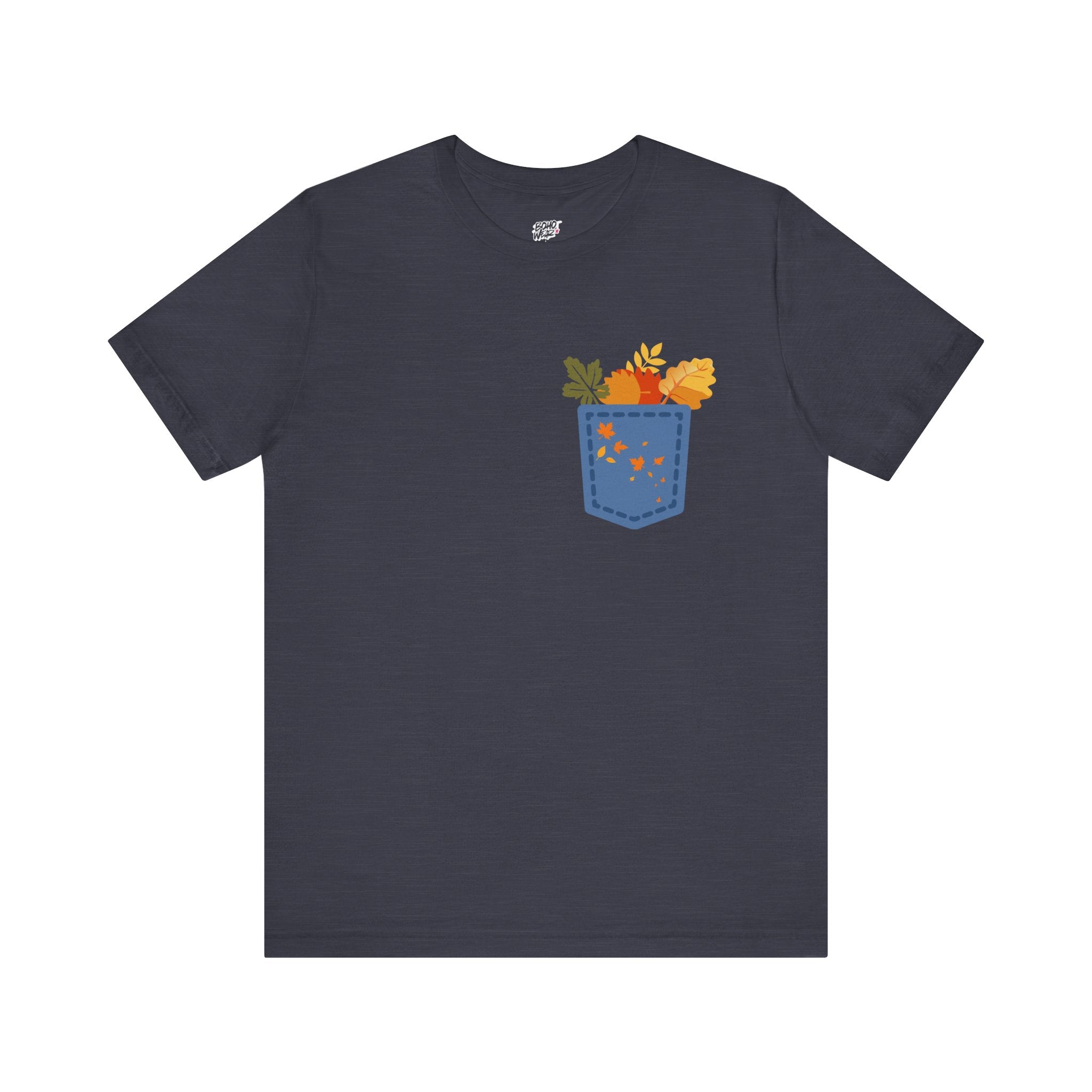 Pocket Boho Tee - Funny Botanic Autumn Design Printify
