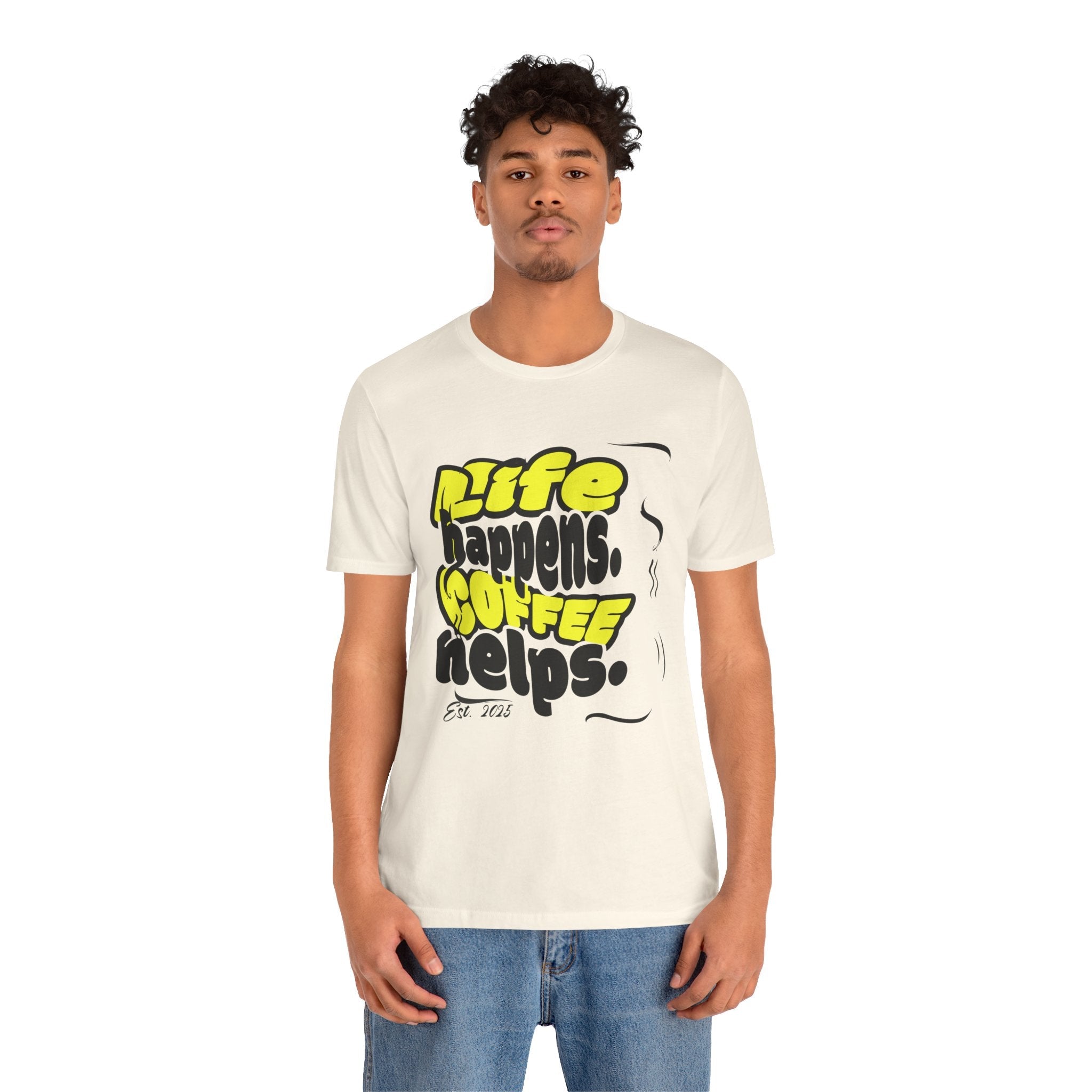 Coffee Lover T-Shirt - Life happens Coffee helps Boho Wear