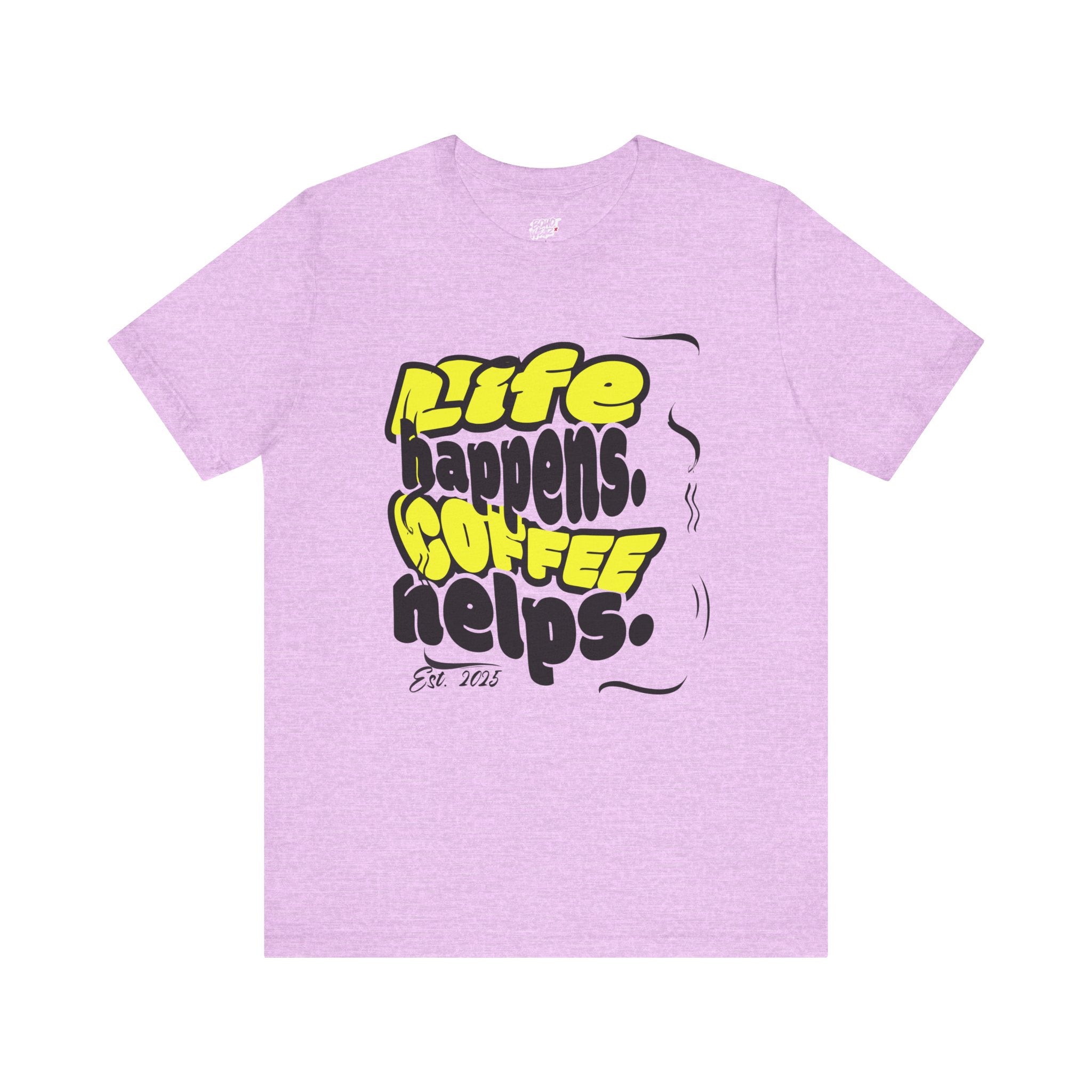 Coffee Lover T-Shirt - Life happens Coffee helps Boho Wear