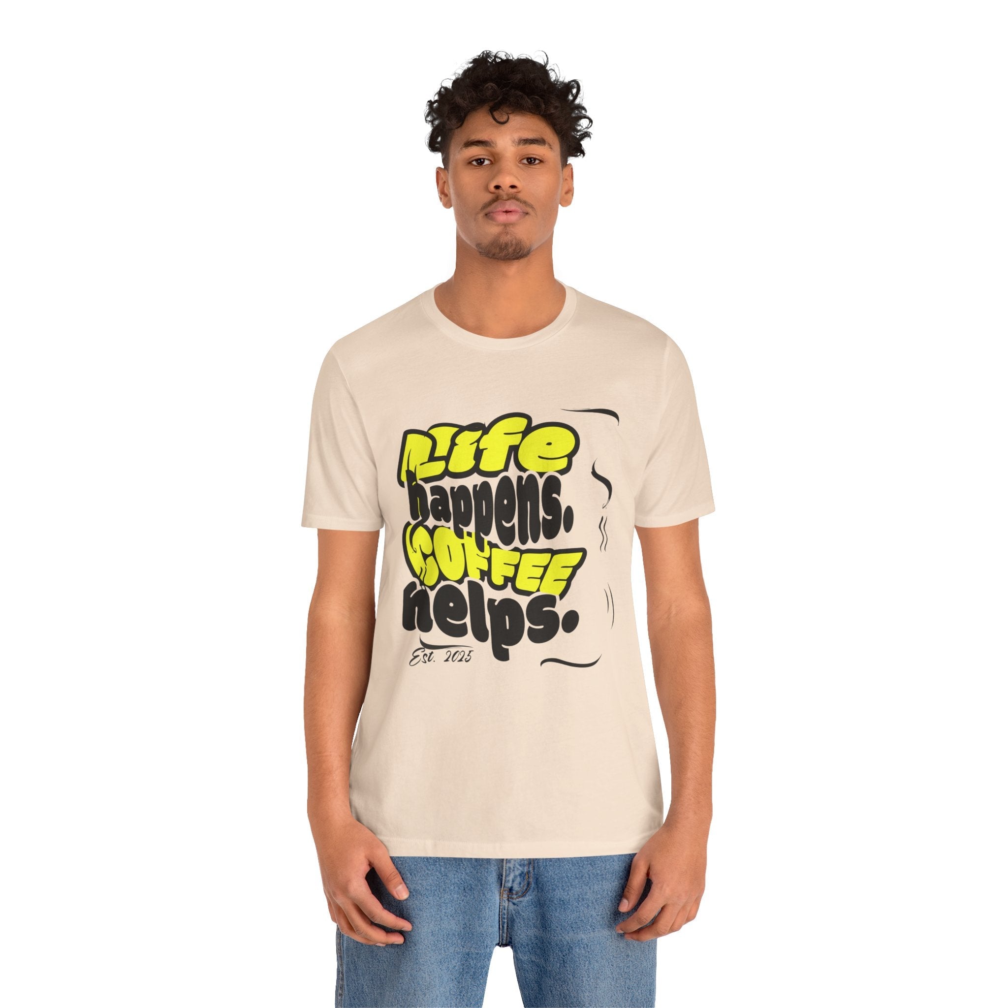 Coffee Lover T-Shirt - Life happens Coffee helps Boho Wear
