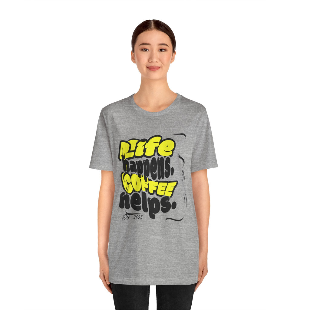 Coffee Lover T-Shirt - Life happens Coffee helps Boho Wear