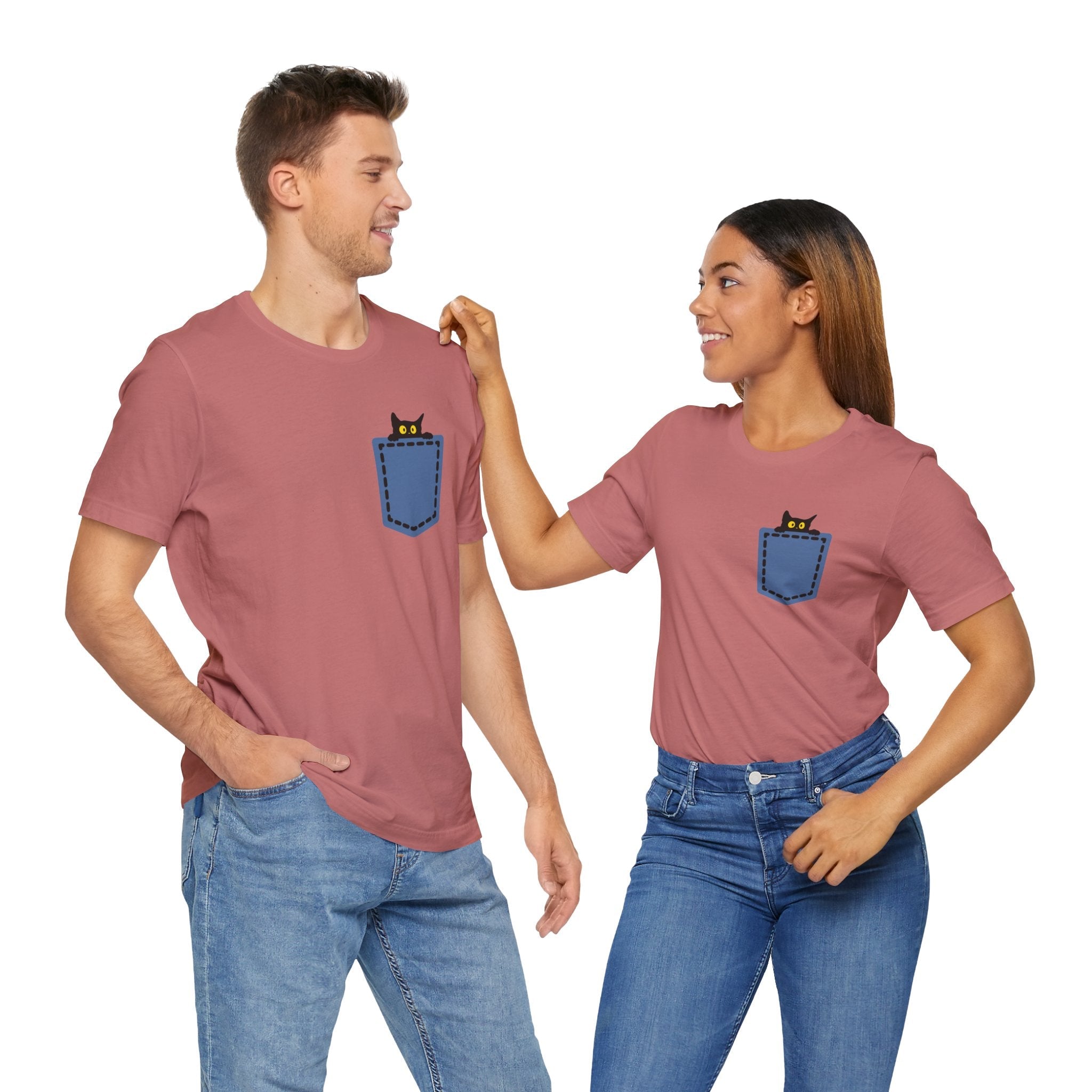 Cat Pocket Tee Printify