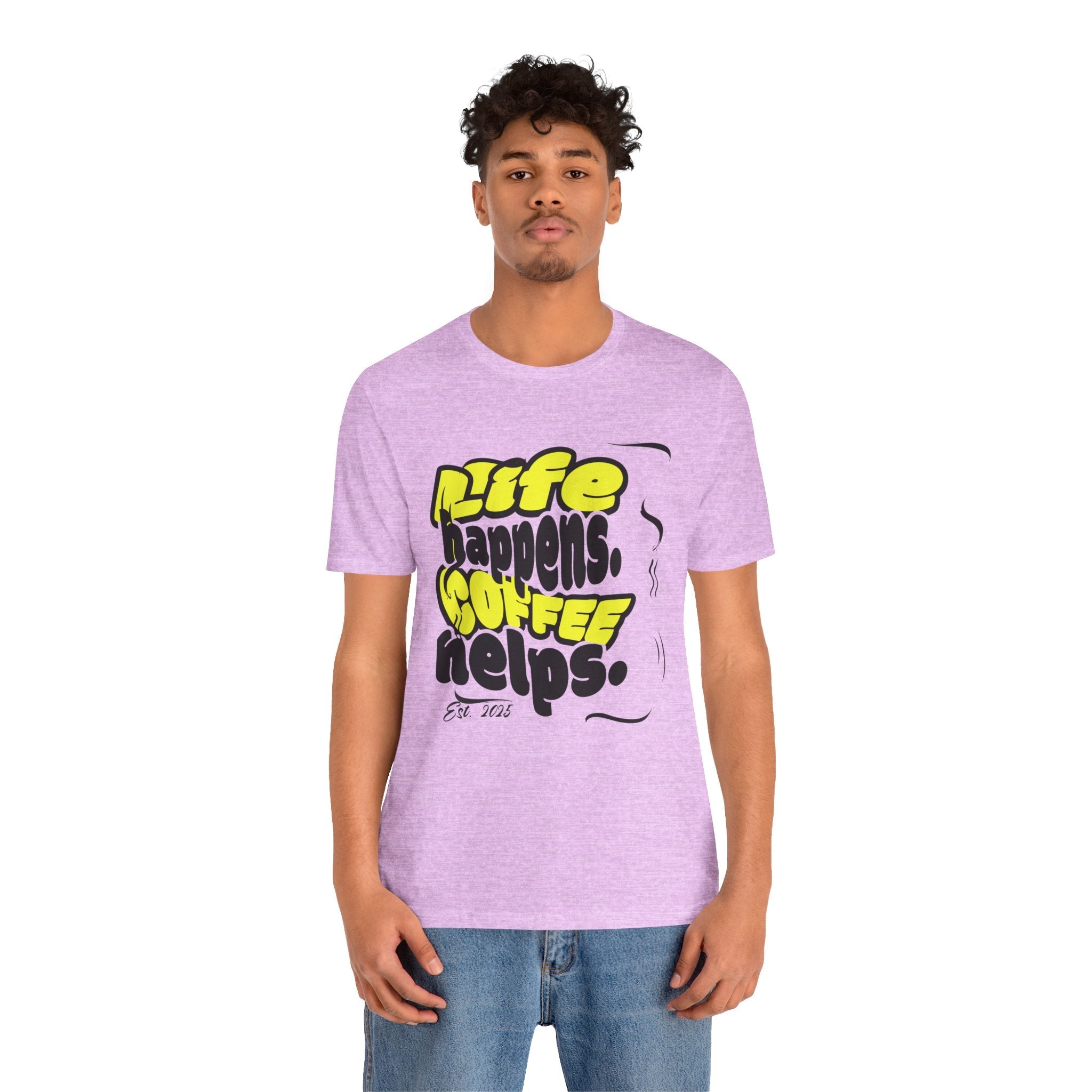 Coffee Lover T-Shirt - Life happens Coffee helps Boho Wear