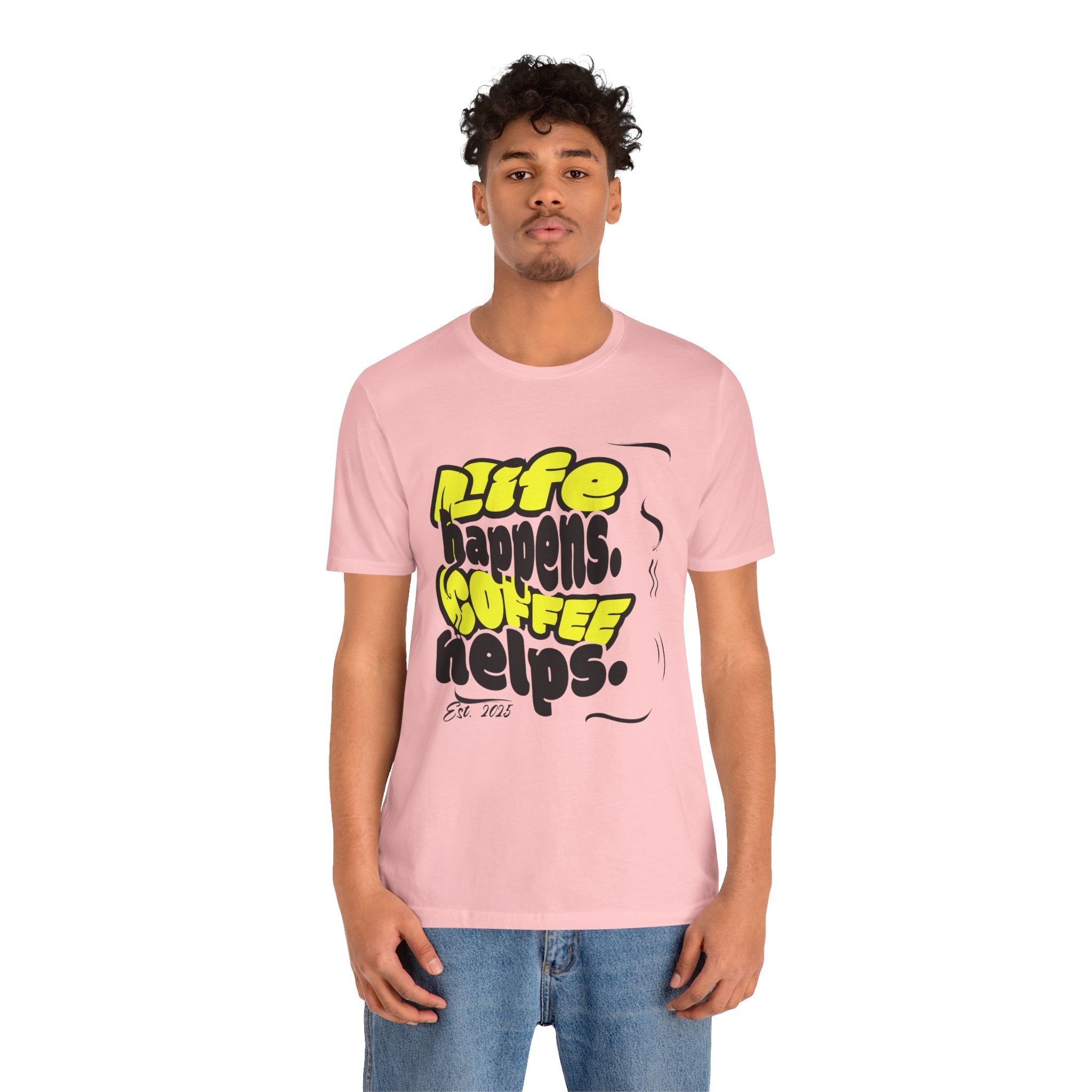 Coffee Lover T-Shirt - Life happens Coffee helps Boho Wear