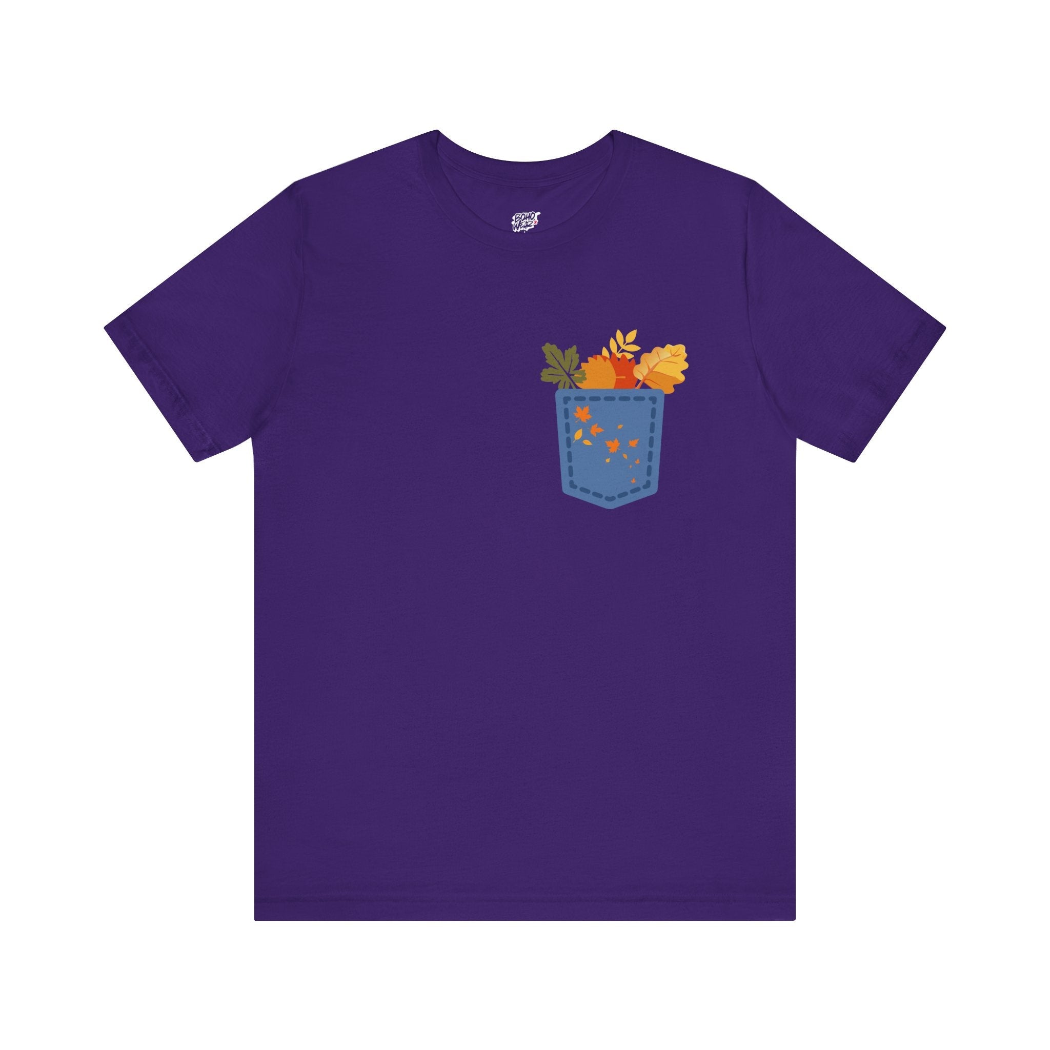 Pocket Boho Tee - Funny Botanic Autumn Design Printify