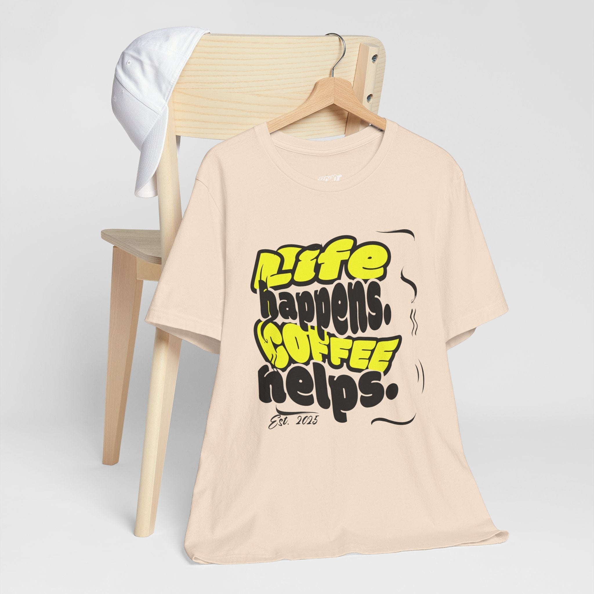 Coffee Lover T-Shirt - Life happens Coffee helps Boho Wear