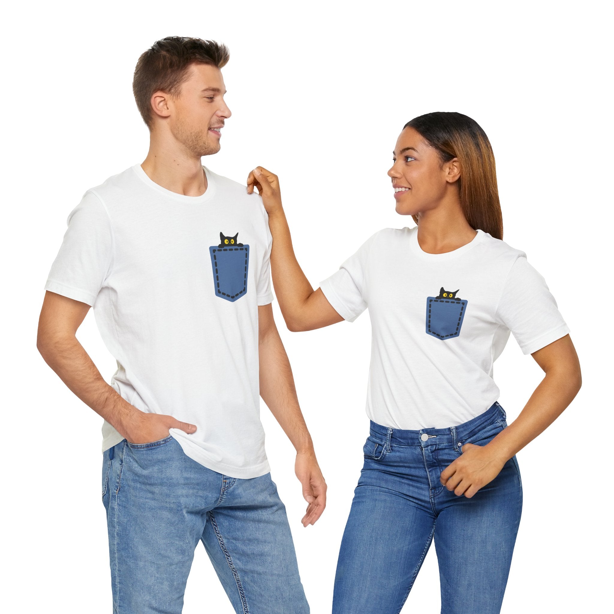 Cat Pocket Tee Printify