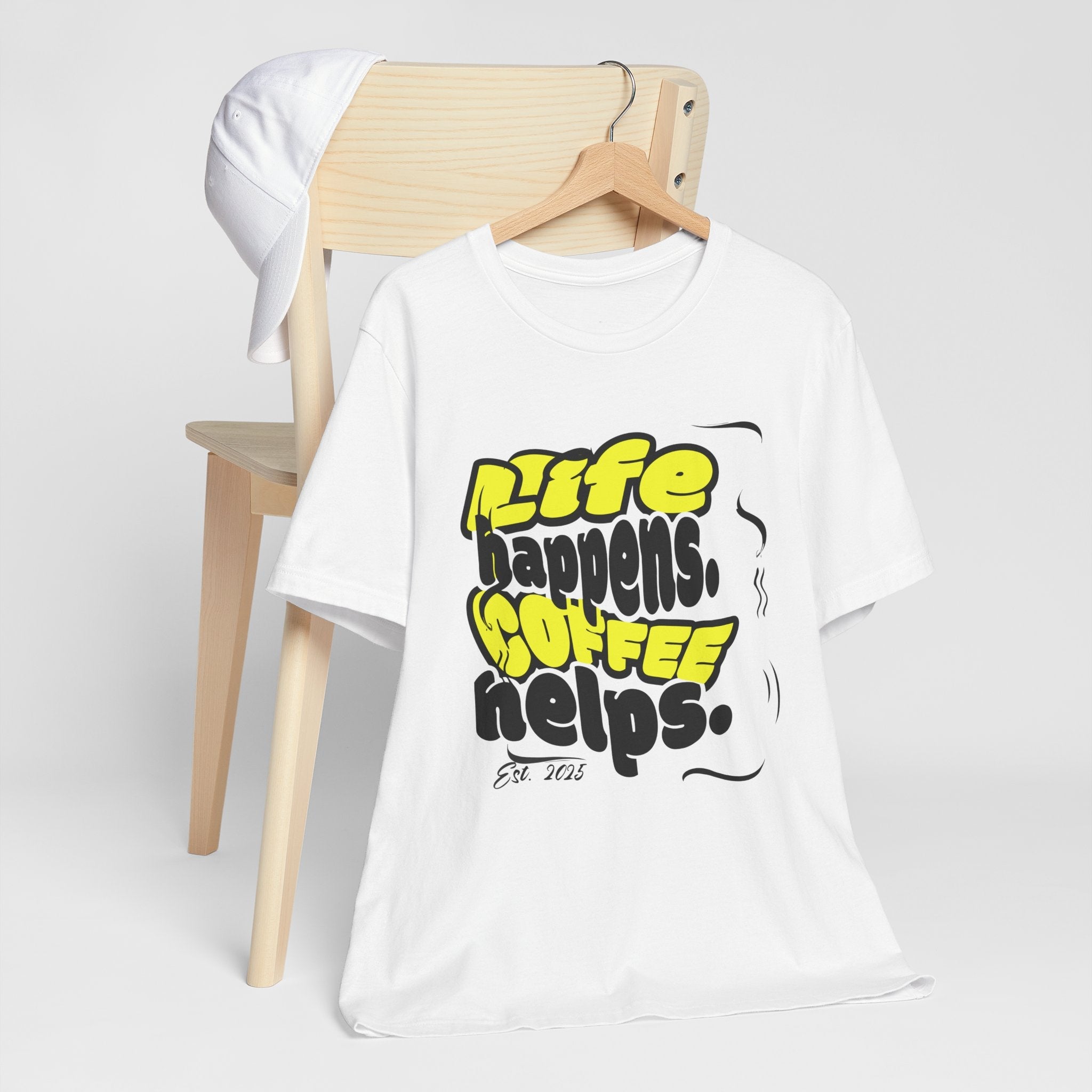 Coffee Lover T-Shirt - Life happens Coffee helps Boho Wear