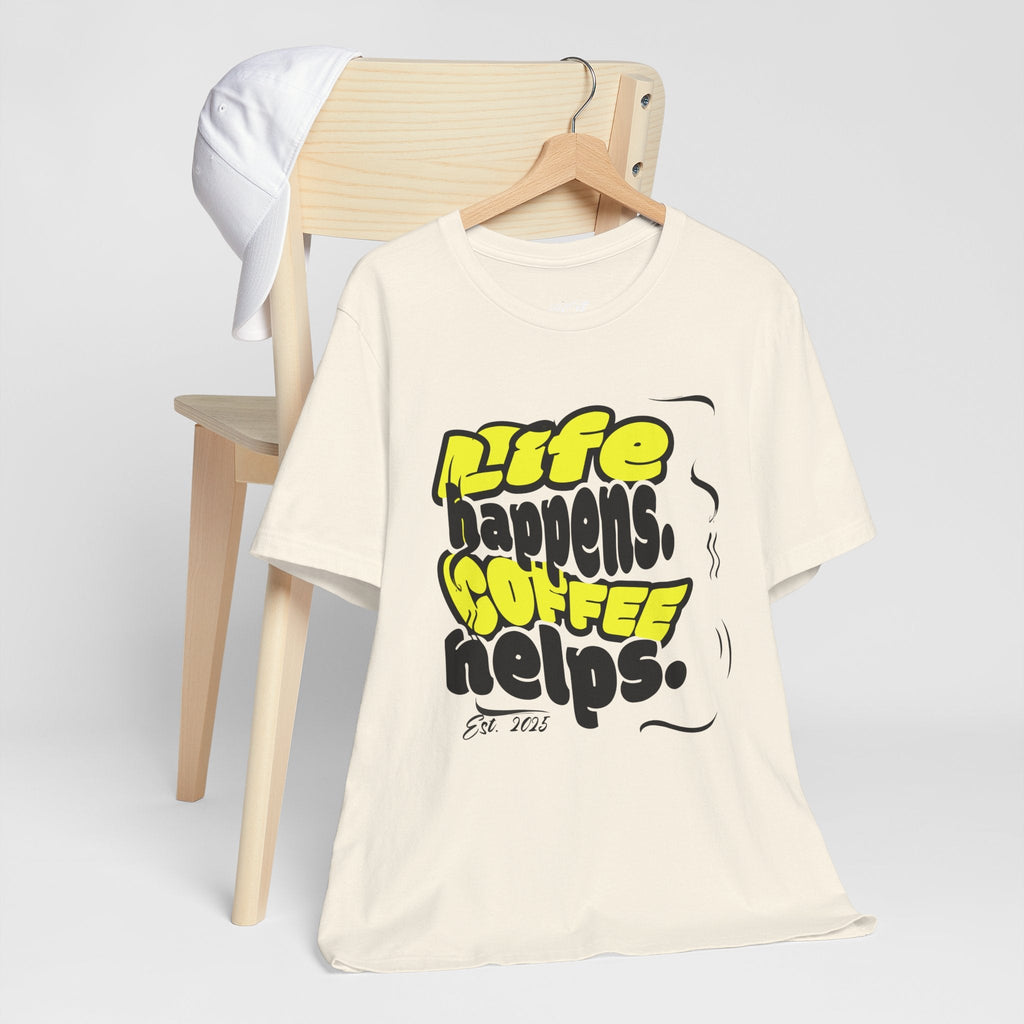 Coffee Lover T-Shirt - Life happens Coffee helps Boho Wear
