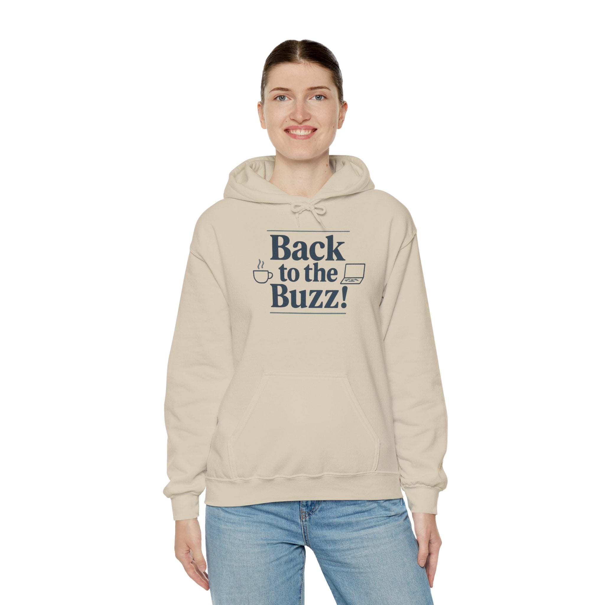 Hooded Sweatshirt - 'back to the buzz' Design Printify