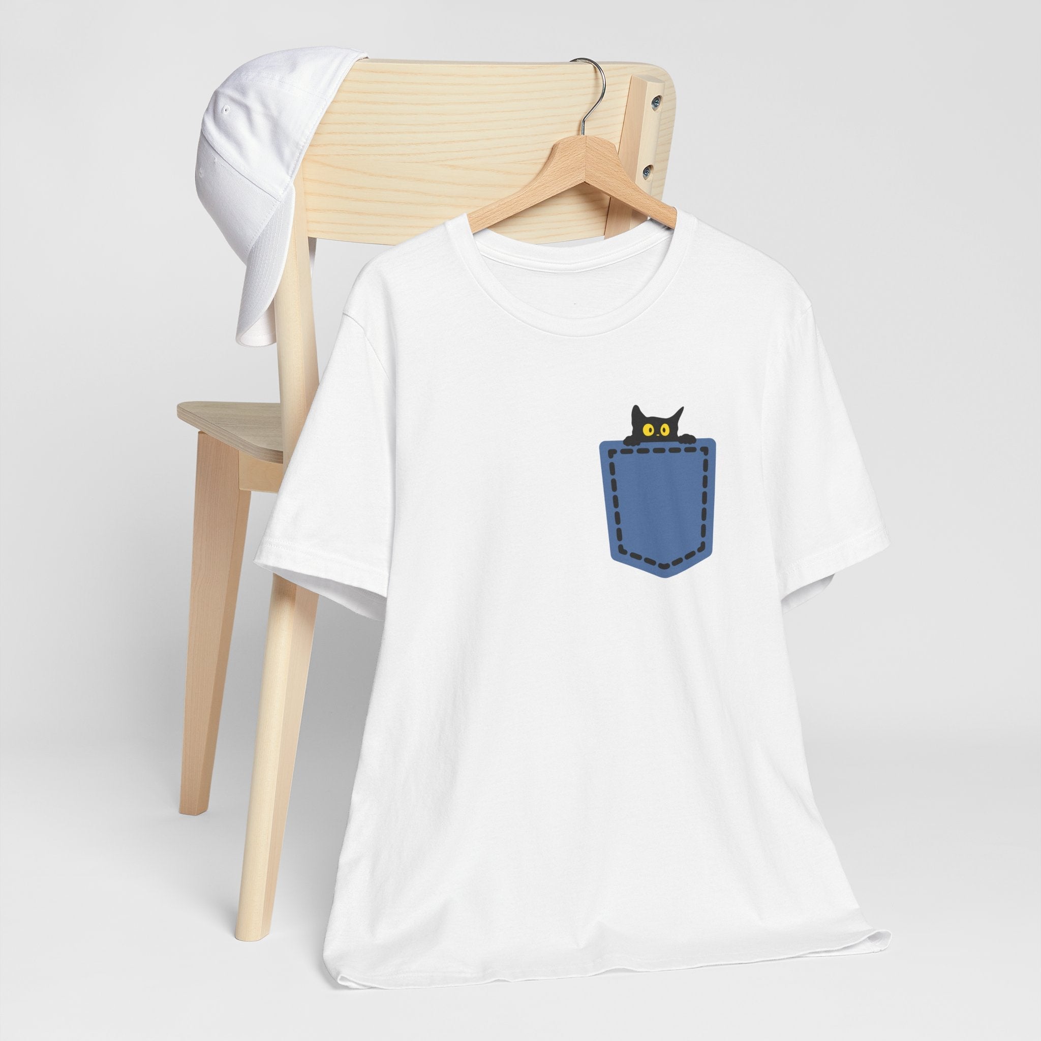 Cat Pocket Tee Printify